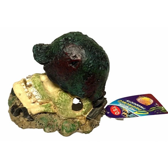 Air Operated Helmet Skull  Aquarium Decorations Ornament OSI #90002 Very Cool - Picture 2 of 7
